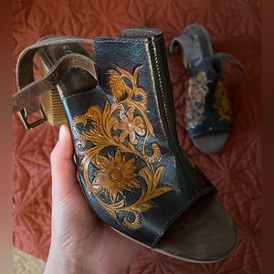 Tooled Leather Heels